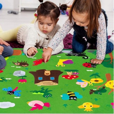 Zestaw Kreatywny Filcowa Tablica Farma 101x75 cm Z Rzepami Dla Dzieci