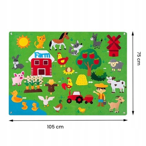 Zestaw Kreatywny Filcowa Tablica Farma 101x75 cm Z Rzepami Dla Dzieci