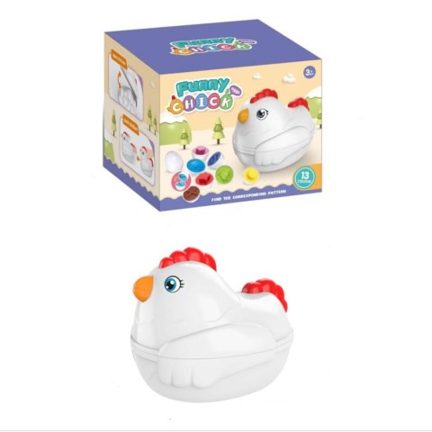 Sorter Jajka Montessori – Dopasuj Kształty I Kolory, Kura Na Kółkach