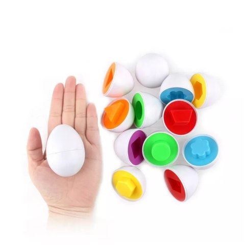 Sorter Jajka Montessori – Dopasuj Kształty I Kolory, Kura Na Kółkach