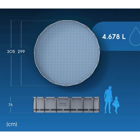 Basen Stelażowy Okrągły 305x76 Bestway 56408 Z Pompą