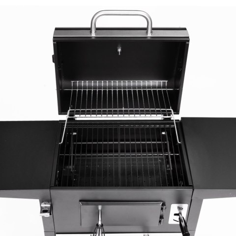 Grill węglowy ogrodowy z pokrywą termometr półki ruszt regulowany