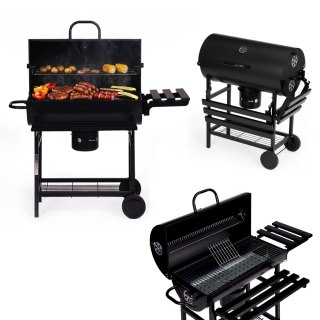 Grill węglowy ogrodowy z pokrywą Garden termometr duży ruszt półki kółka