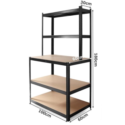 Regał metalowy warsztatowy 180x100x60 Humberg stół 825 kg MDF