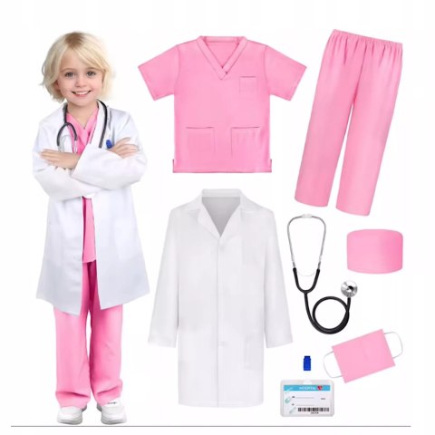 Strój lekarza dla dzieci pediatra zestaw doktora stetoskop 3-7 lat