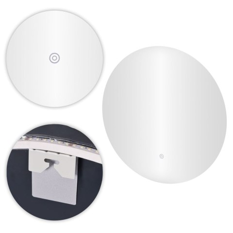Lustro łazienkowe LED 60 cm okrągłe dotykowe 3 barwy ModernHome