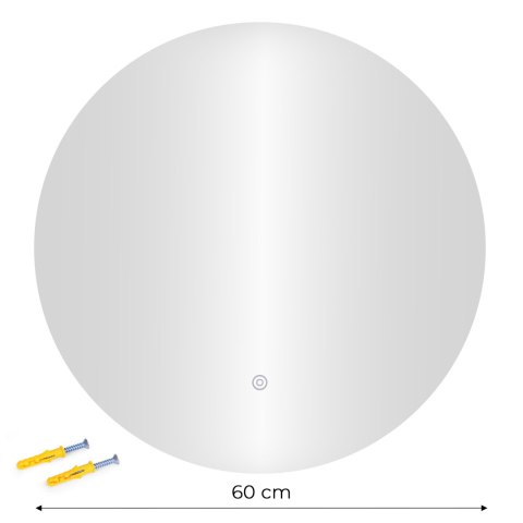 Lustro łazienkowe LED 60 cm okrągłe dotykowe 3 barwy ModernHome