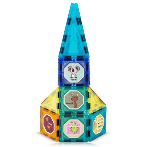 Klocki Konstrukcyjne Magnetyczne 3D RK-768 98 Elementów Wieża z Figurkami