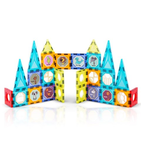 Klocki Konstrukcyjne Magnetyczne 3D RK-768 98 Elementów Wieża z Figurkami