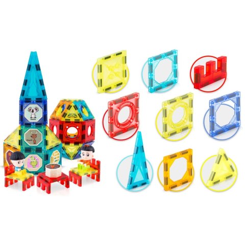 Klocki Konstrukcyjne Magnetyczne 3D RK-768 98 Elementów Wieża z Figurkami