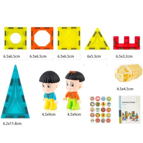 Klocki Konstrukcyjne Magnetyczne 3D RK-768 98 Elementów Wieża z Figurkami