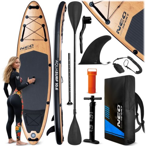 Deska SUP Aquasurf 320 x 84 x 15 cm pompowana zestaw wiosło plecak EVA