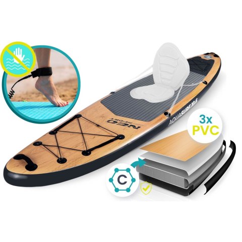 Deska SUP Aquasurf 320 x 84 x 15 cm pompowana zestaw wiosło plecak EVA