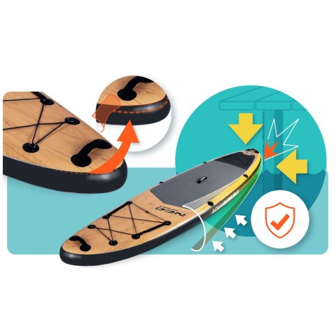 Deska SUP Aquasurf 320 x 84 x 15 cm pompowana zestaw wiosło plecak EVA