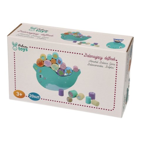 Gra Balansująca Delfinek Jednorożec Montessori Drewniana Układanka AdamToys