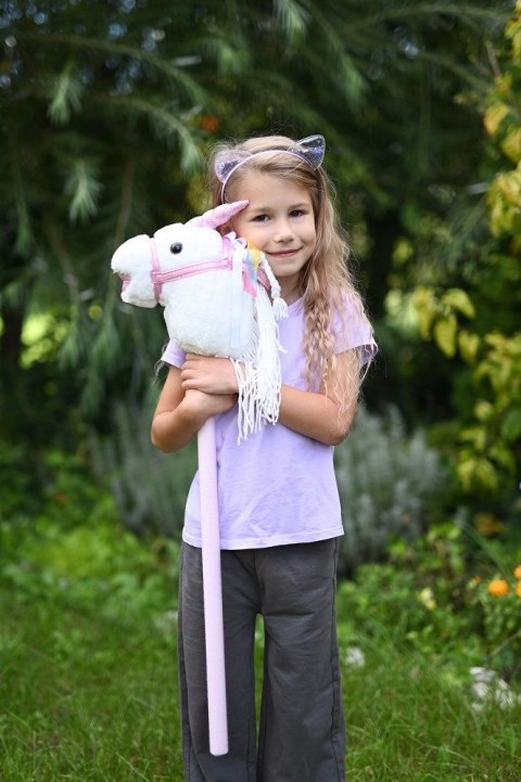 Hobby Horse Jednorożec Bianco na Patyku z Dźwiękiem Konik Zabawka