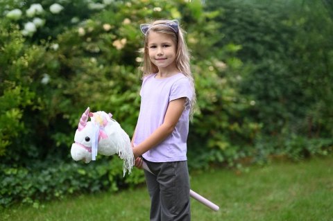 Hobby Horse Jednorożec Bianco na Patyku z Dźwiękiem Konik Zabawka