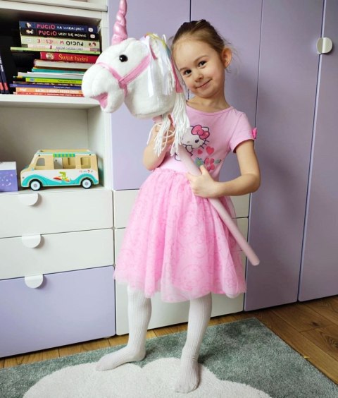 Hobby Horse Jednorożec Bianco na Patyku z Dźwiękiem Konik Zabawka