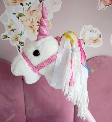 Hobby Horse Jednorożec Bianco na Patyku z Dźwiękiem Konik Zabawka