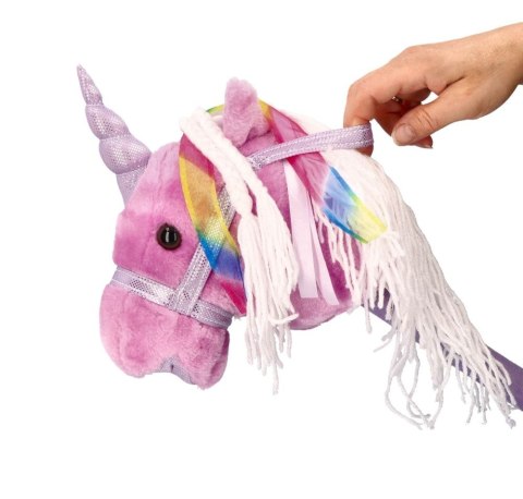 Hobby Horse Lila Jednorożec na Patyku z Dźwiękiem Konik Różowy 85 cm