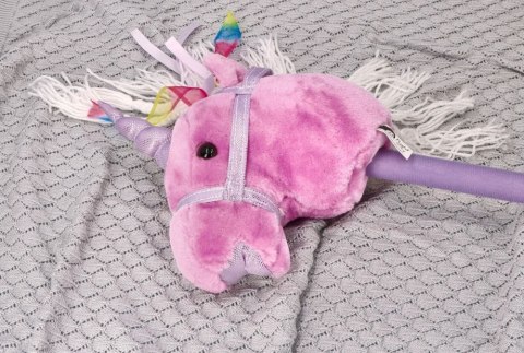 Hobby Horse Lila Jednorożec na Patyku z Dźwiękiem Konik Różowy 85 cm