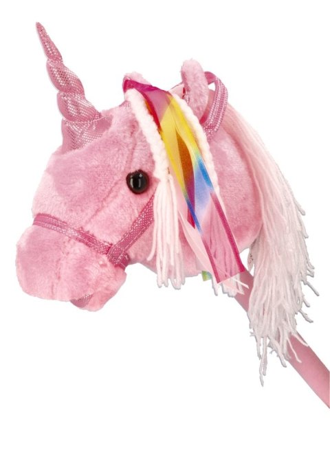Hobby Horse Rosa Jednorożec na Patyku z Dźwiękiem Konik Różowy 85 cm