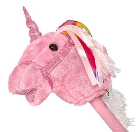 Hobby Horse Rosa Jednorożec na Patyku z Dźwiękiem Konik Różowy 85 cm