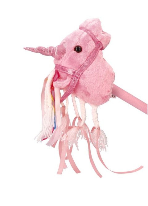 Hobby Horse Rosa Jednorożec na Patyku z Dźwiękiem Konik Różowy 85 cm
