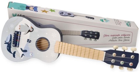 Gitara Drewniana Dla Dzieci Arktyczne Zwierzątka 6 Strun 53 cm