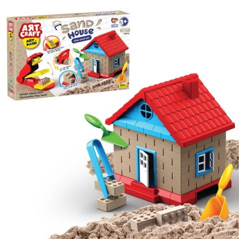 Zestaw Piasku Kinetycznego Budowa Domku Art Craft 750g Akcesoria