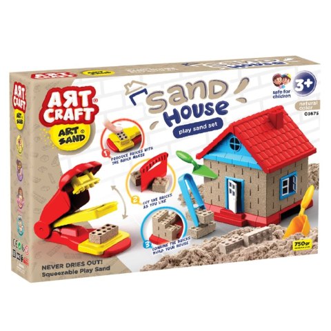 Zestaw Piasku Kinetycznego Budowa Domku Art Craft 750g Akcesoria