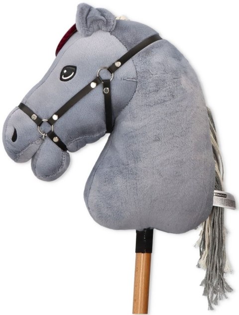 Konik na patyku hobby horse Apollo siwy drewniany kijek 72 cm CE