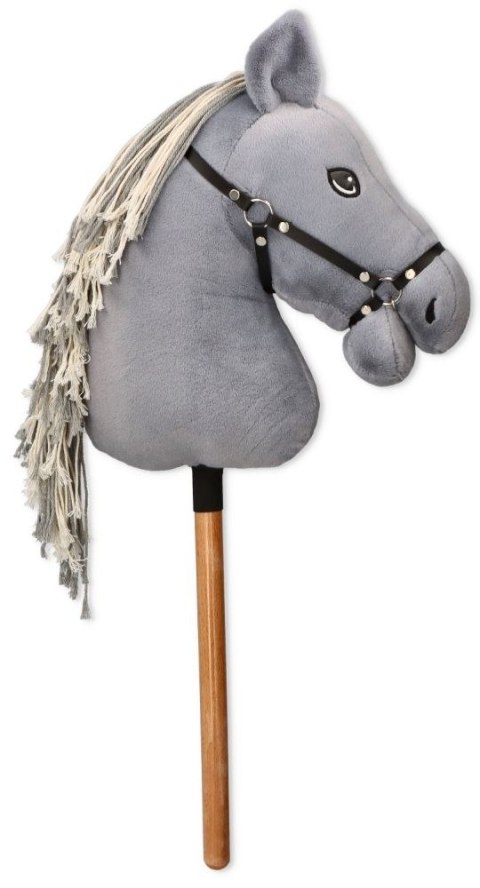 Konik na patyku hobby horse Apollo siwy drewniany kijek 72 cm CE