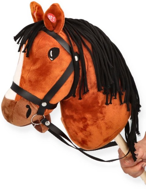 Hobby Horse Gniadek Koń na Patyku z Dźwiękiem Pluszowy Konik 70 cm