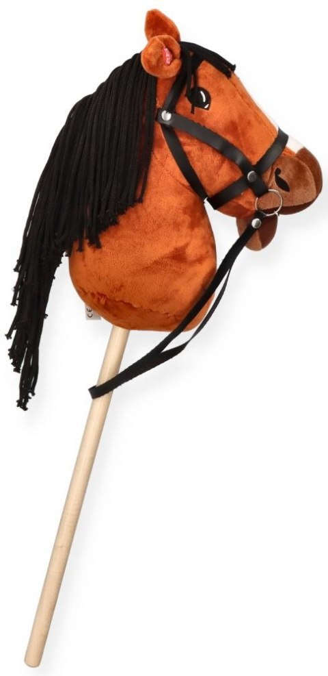 Hobby Horse Gniadek Koń na Patyku z Dźwiękiem Pluszowy Konik 70 cm