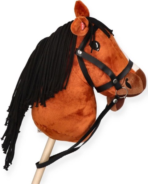 Hobby Horse Gniadek Koń na Patyku z Dźwiękiem Pluszowy Konik 70 cm