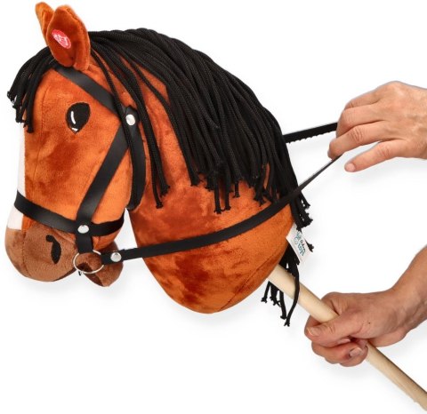 Hobby Horse Gniadek Koń na Patyku z Dźwiękiem Pluszowy Konik 70 cm