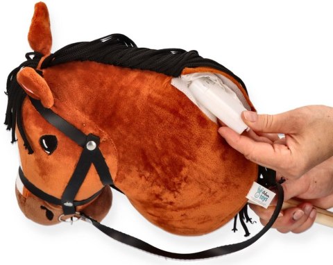 Hobby Horse Gniadek Koń na Patyku z Dźwiękiem Pluszowy Konik 70 cm