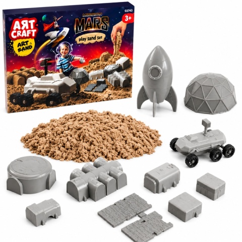 Piasek kinetyczny Misja Mars rakieta łazik kosmos zestaw 750 g