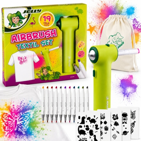 Airbrush Textile Zestaw Do Malowania Zdobienia Tkanin Aerograf Dla Dzieci