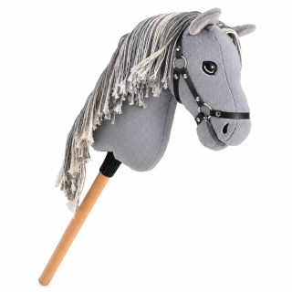 Konik na patyku hobby horse Apollo siwy drewniany kijek 72 cm CE