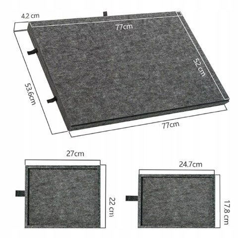 Stolik do Układania Puzzli 2w1 6 Szuflad Filcowy Organizer Czarny 77 x 53 cm
