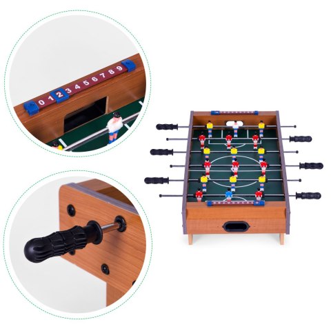 Piłkarzyki stołowe ECOTOYS dla dzieci 3+ Mini stół do gry 69 cm 2 piłki
