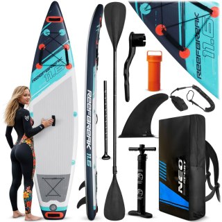 Deska SUP Reefbreak 350 cm Pompowana Zestaw Wiosło Pompka Leash