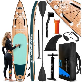Deska SUP Neo-Sport Reefbreak 11.6 350 cm Do 150 kg Zestaw SUP brąz
