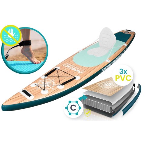 Deska SUP Neo-Sport Reefbreak 11.6 350 cm Do 150 kg Zestaw SUP brąz