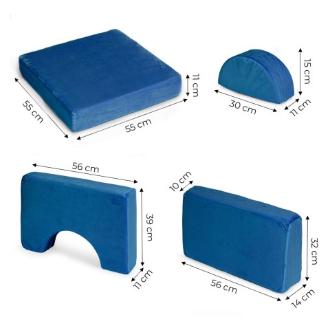 Fotel Modułowy dla Dzieci ECOTOYS 8 Elementów Piankowy Niebieski 120 kg