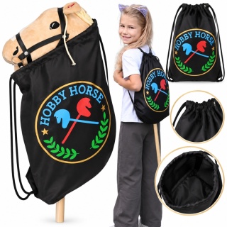 Plecak na Konika Hobby Horse Worek na Kija do Jazdy Konnej Czarny
