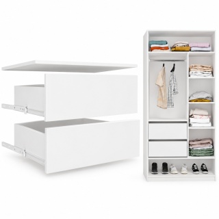 Moduł Szuflad OPENO 2 Szuflady Biały Dodatek do Garderoby 56,8 cm