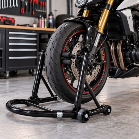 Stojak motocyklowy podnośnik na motor uchwyt gumowy przednie koło 250kg